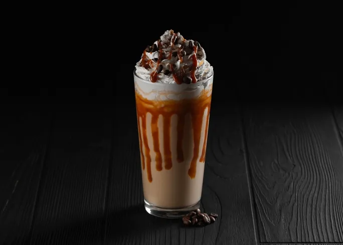 CAFÉ FRAPPÉ AU CARAMEL GLACÉ
