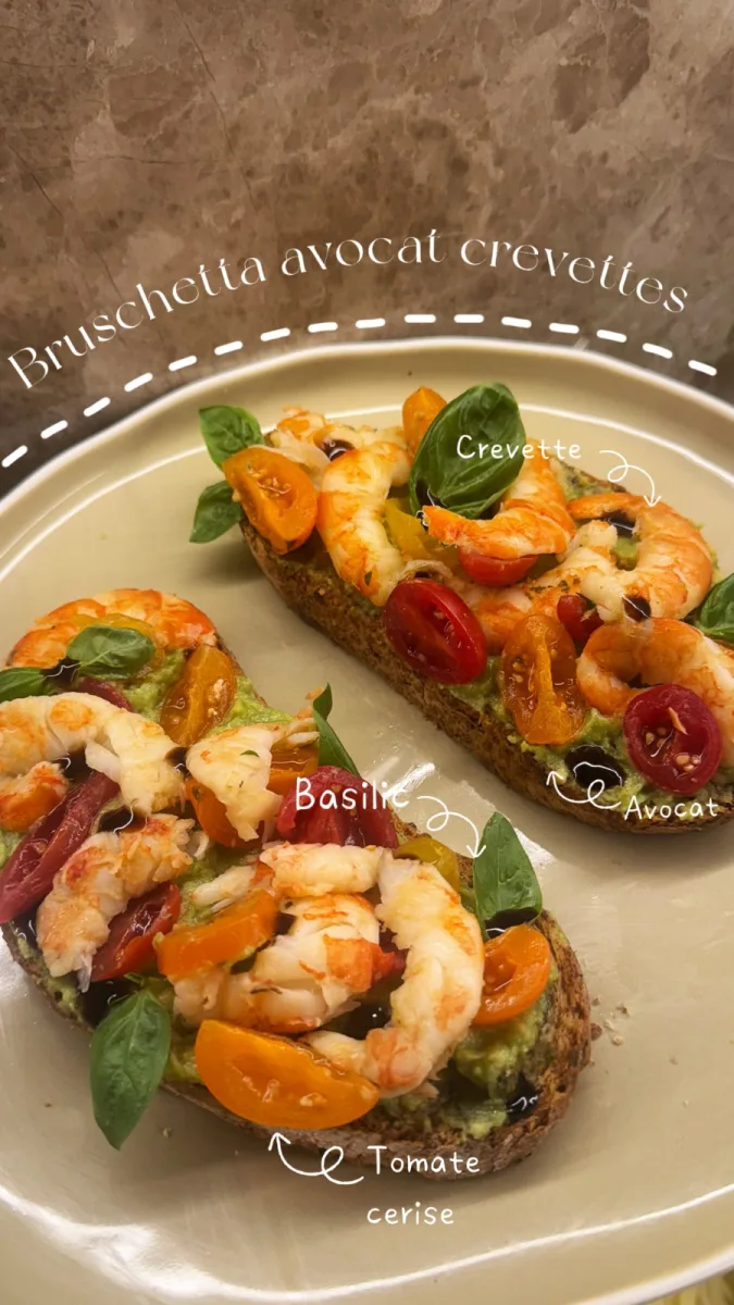 Bruschetta Avocat Crevettes