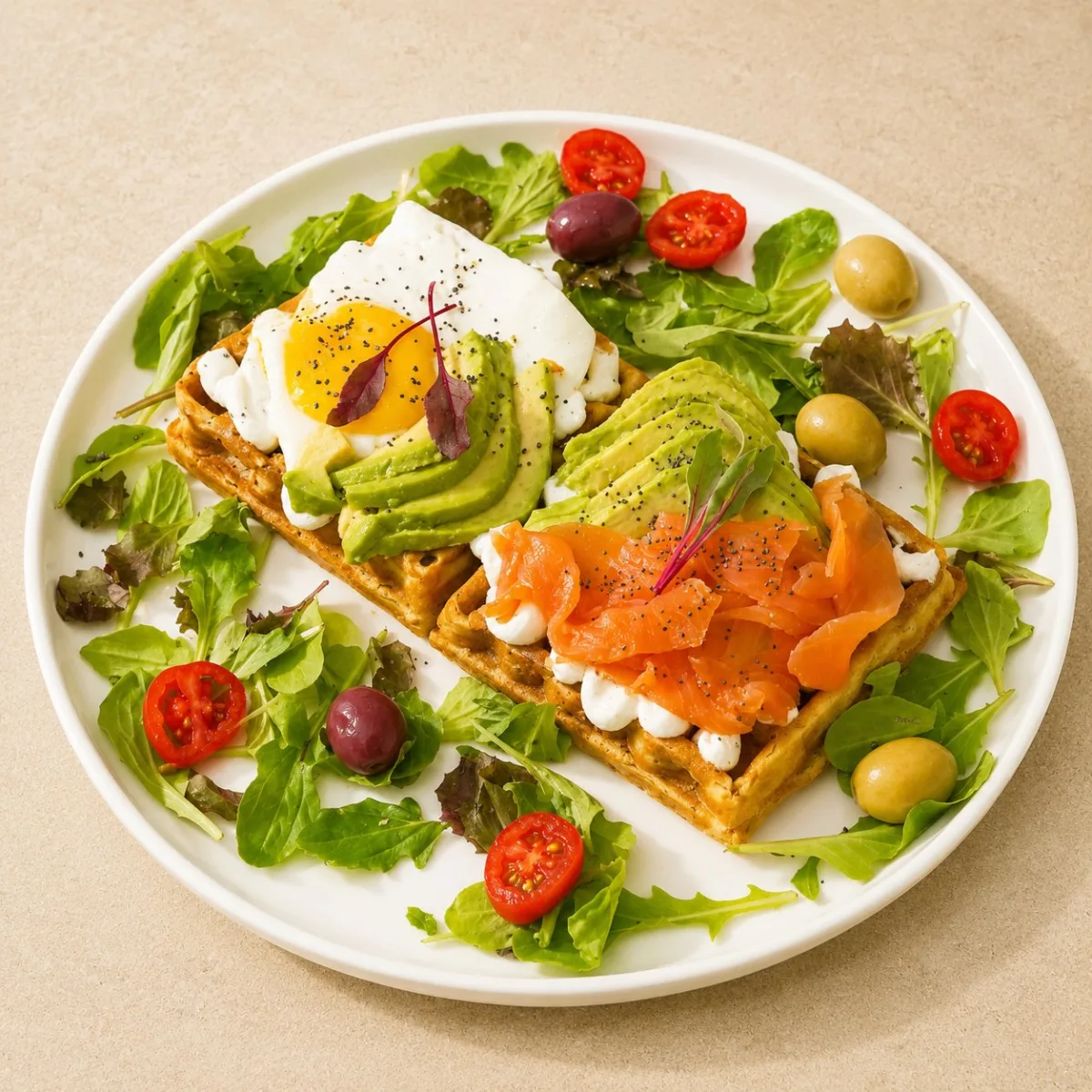Gauffre saumon avocat