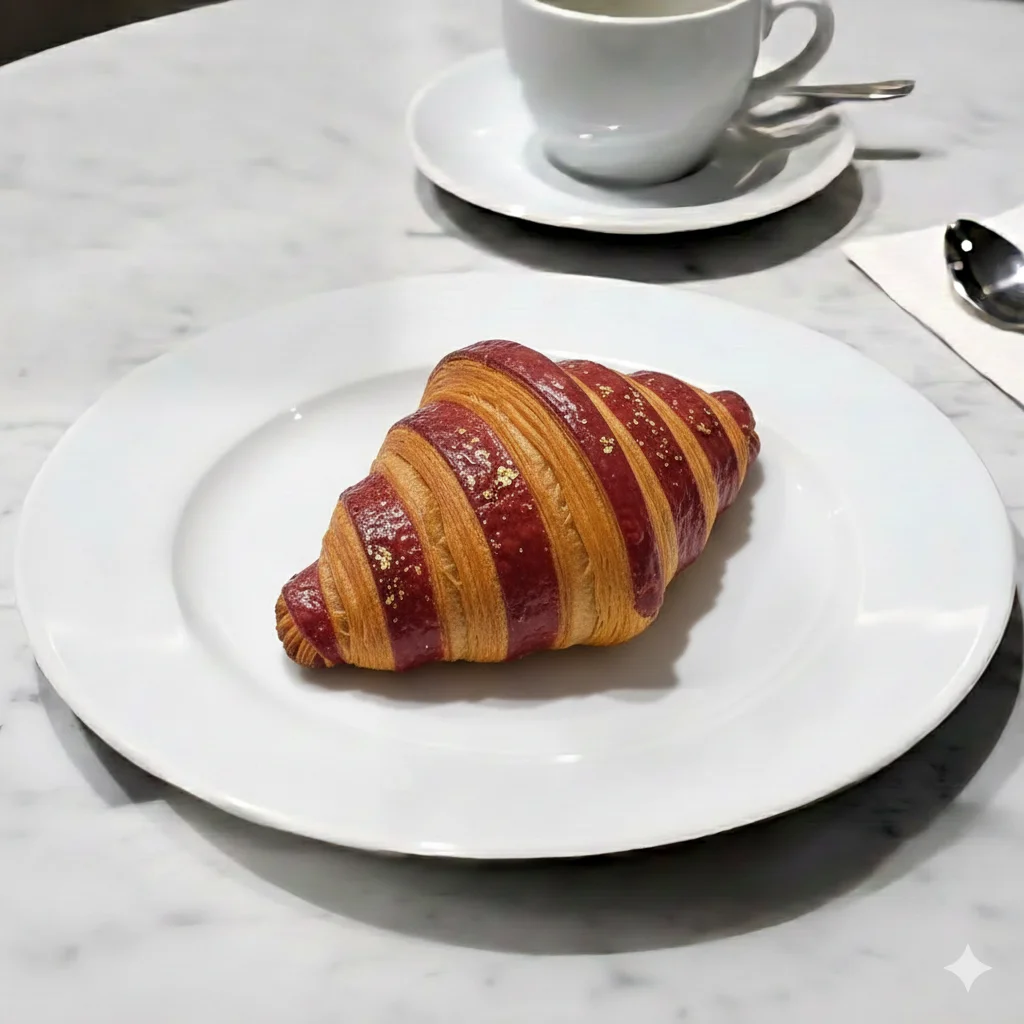 Croissant fourè au framboise