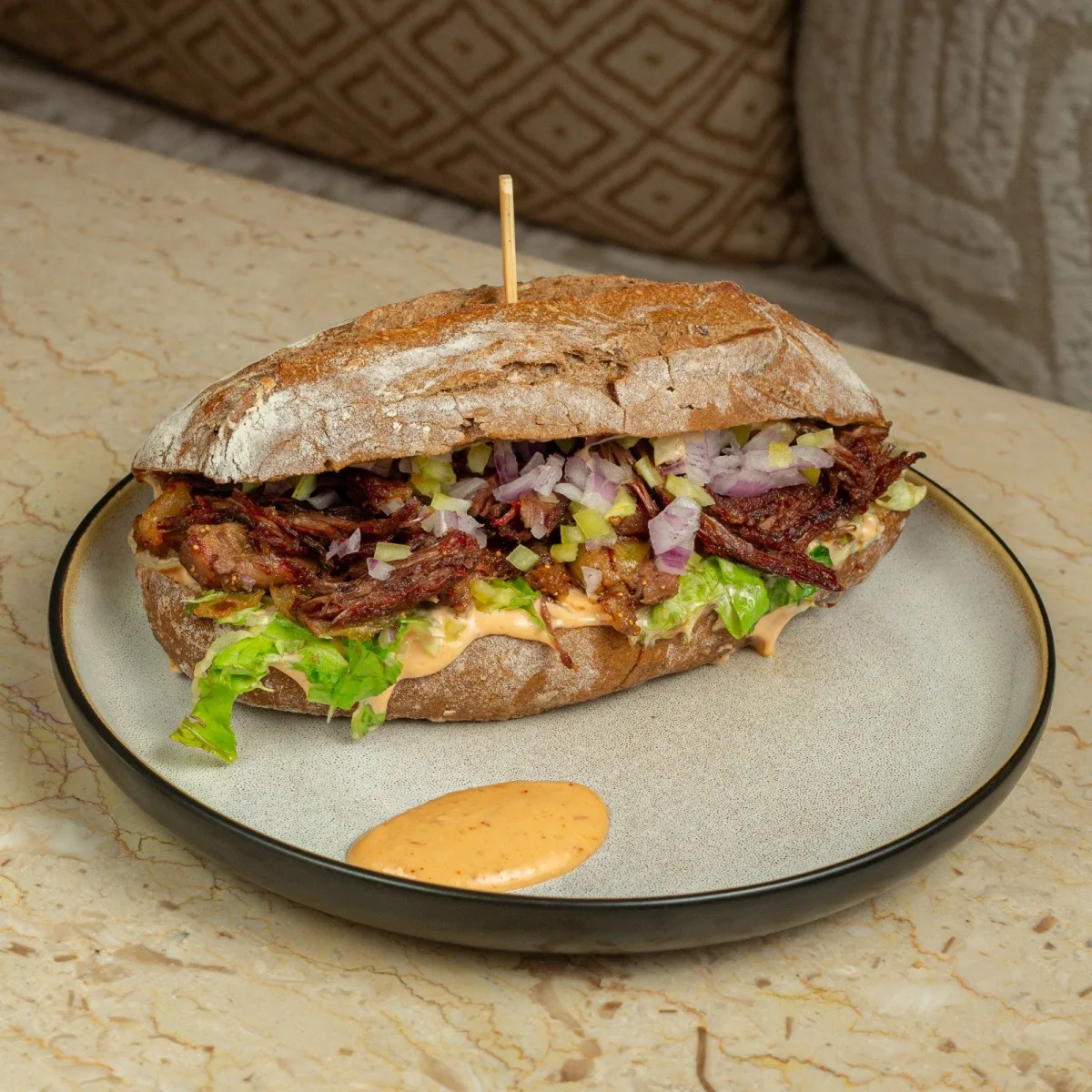 Sandwich steak & figue caramélisée