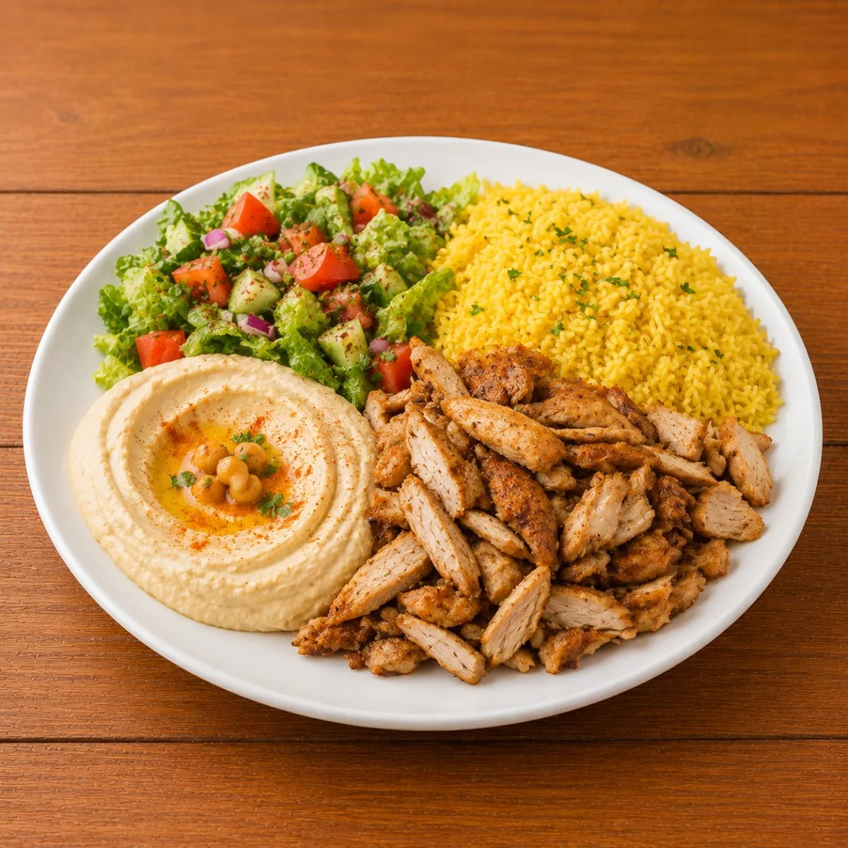 Chicken (Shawarma, Hummus, Rice, Solod)