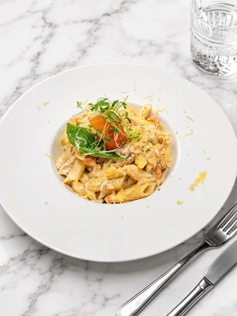 Penne au saumon fumé